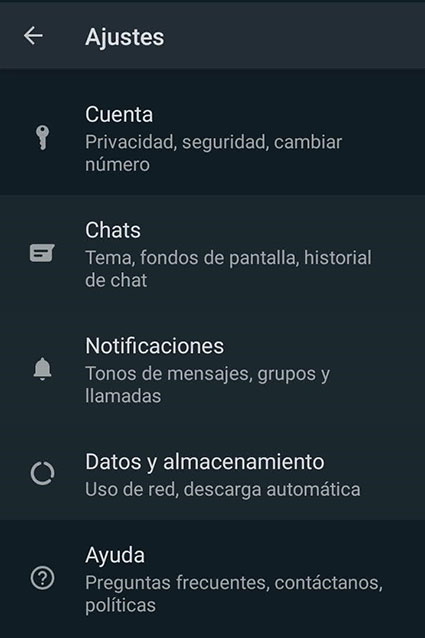 abrir ventana chats para hacer un respaldo de chats whatsapp