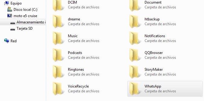 abrir carpeta de whatsapp en pc