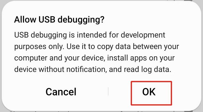 allow usb debugging