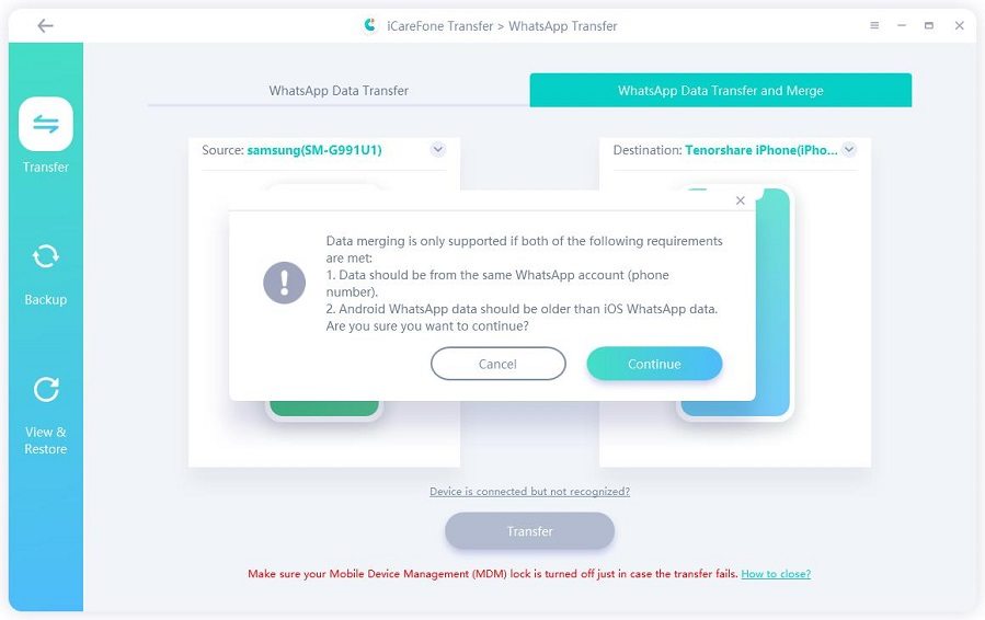 Merge Android and iOS WhatsApp data