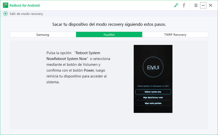 salir modo recovery huawei