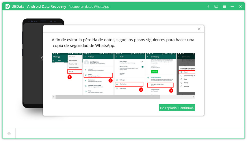 hacer copia de seguridad de whatsapp