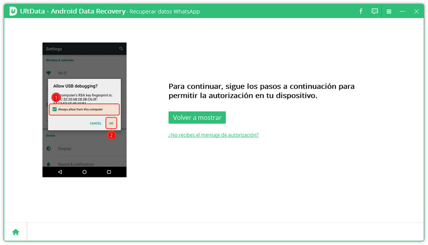 permite autorización en android