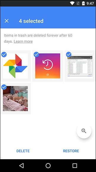 recuperar videos de grabación de pantalla eliminados a través de Google Photos