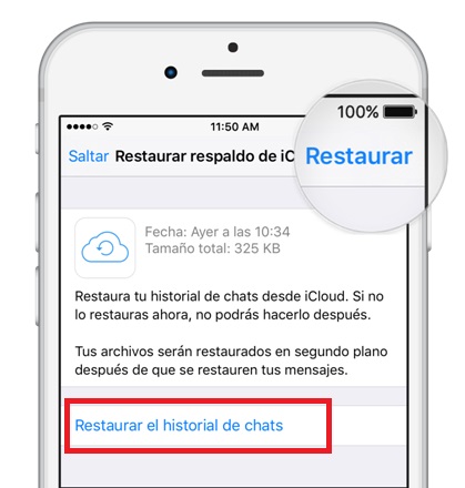 restaurar historial chat